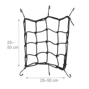 relaxdays Fahrrad-Gepäckträger 4er Set Gepäcknetz Motorrad & Fahrrad