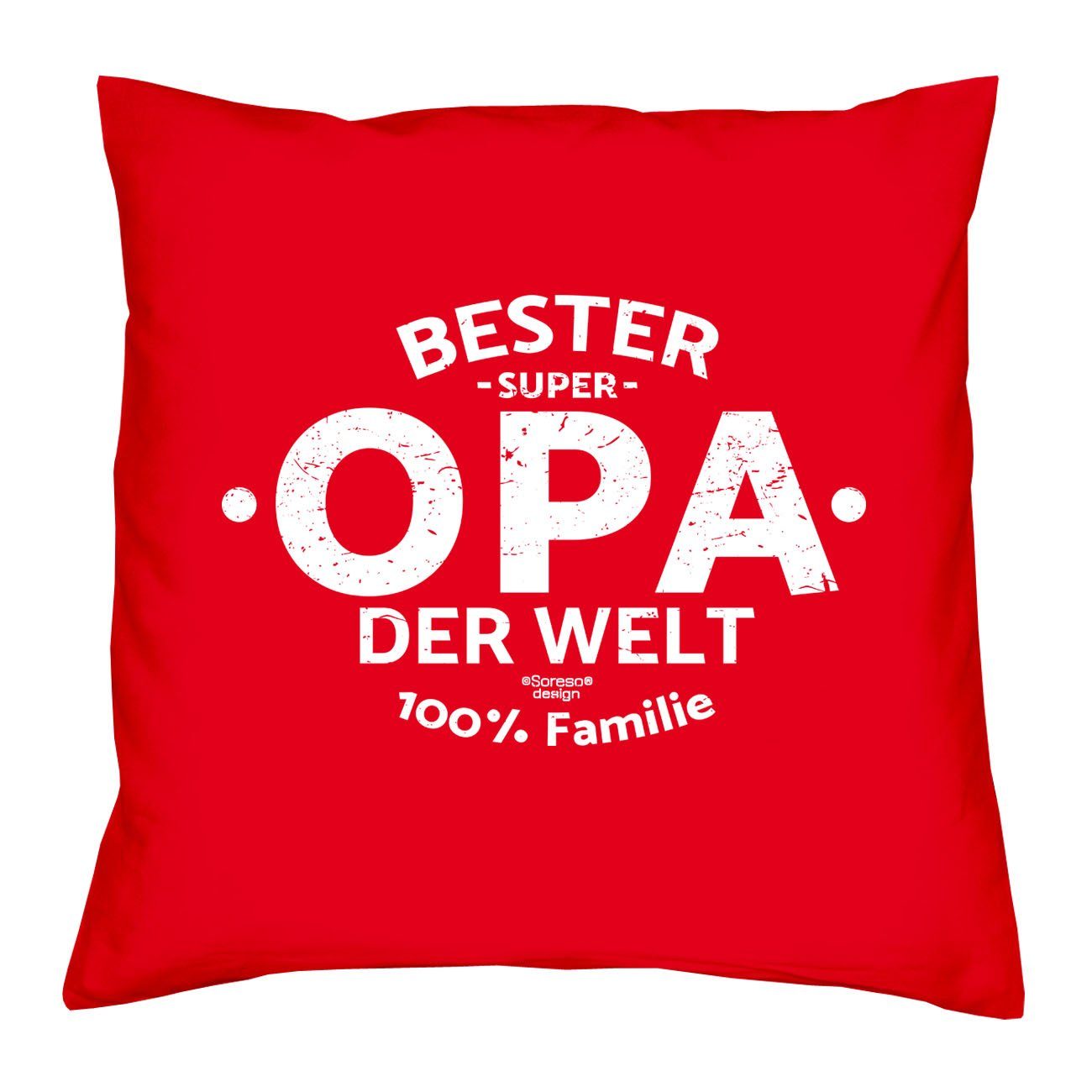 Bester Welt Welt Soreso® Oma Kissen-Set Urkunden, Großeltern rot für Dekokissen mit der Weihnachtsgeschenk der Beste Opa