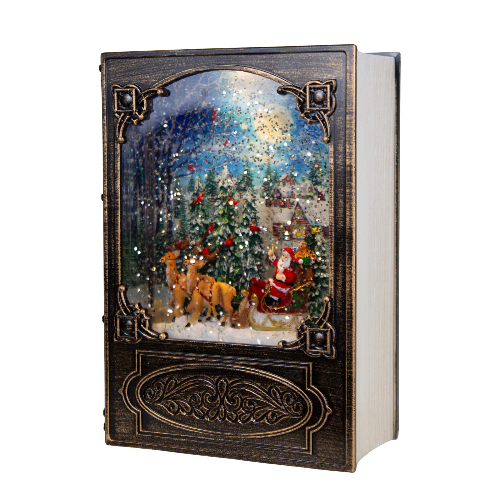 Christmas Paradise LED Laterne LED-Schneelaterne Buch 20 cm, LED fest integ günstig online kaufen