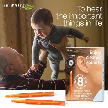 JB White Reinigungskartusche 48x Cerumenfilter für Hörgeräte (1,5 mm x 1,7 mm), Zubehör für Starkey Hear Clear D1819und Kind evo/evoR Hörgeräte, 48 Stück Cerumenfilter für Hörgeräte kompatibel mit Starkey Hear Clear
