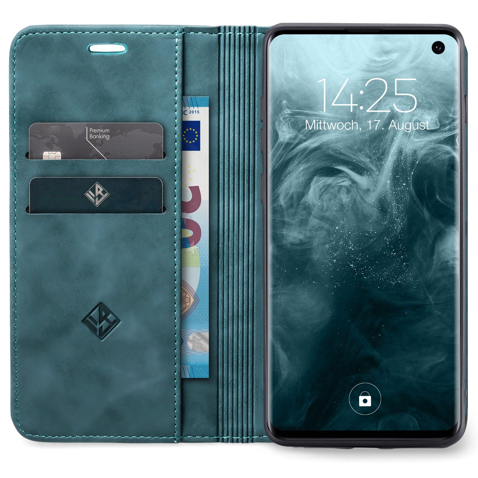 Tec-Expert Handyhülle Tasche Hülle für Samsung Galaxy S10 6.1 Zoll, 6.1, Cover Klapphülle Case mit Kartenfach Fliphülle aufstellbar