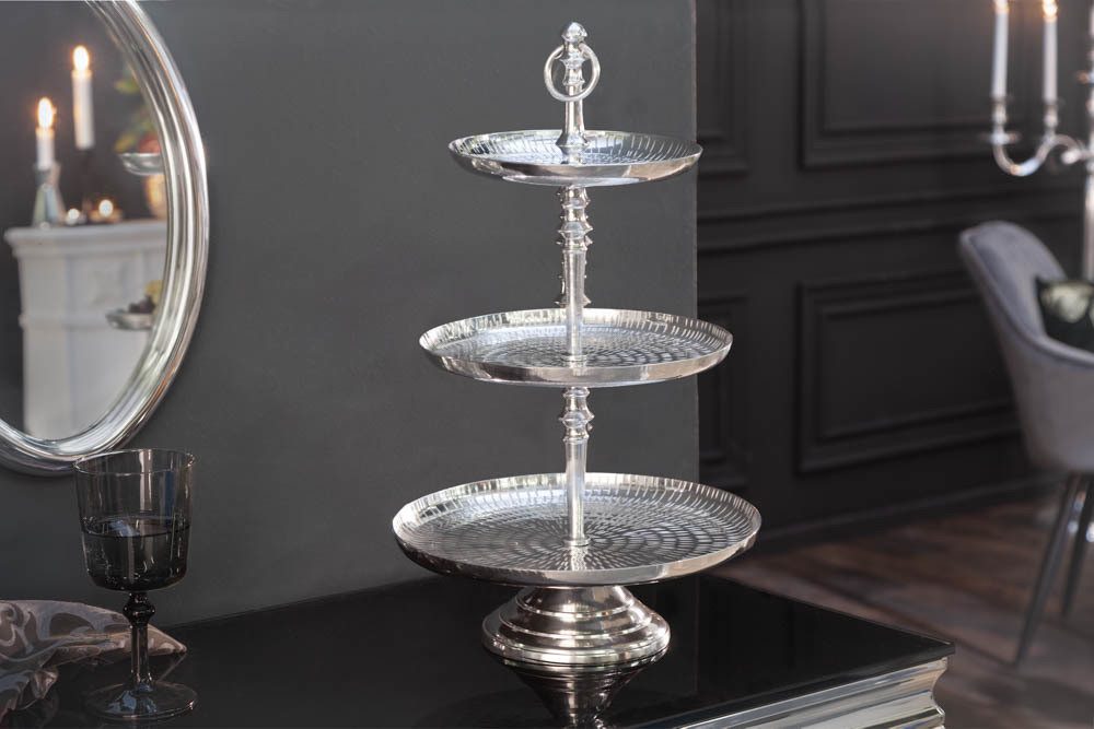 riess-ambiente Dekoetagere ORIENT VARIANTENWAHL silber, Hammerschlag-Design