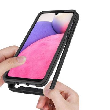 COFI 1453 Handyhülle 360° Rundum Schutz Slim Kunststoff Case mit Schutzglas