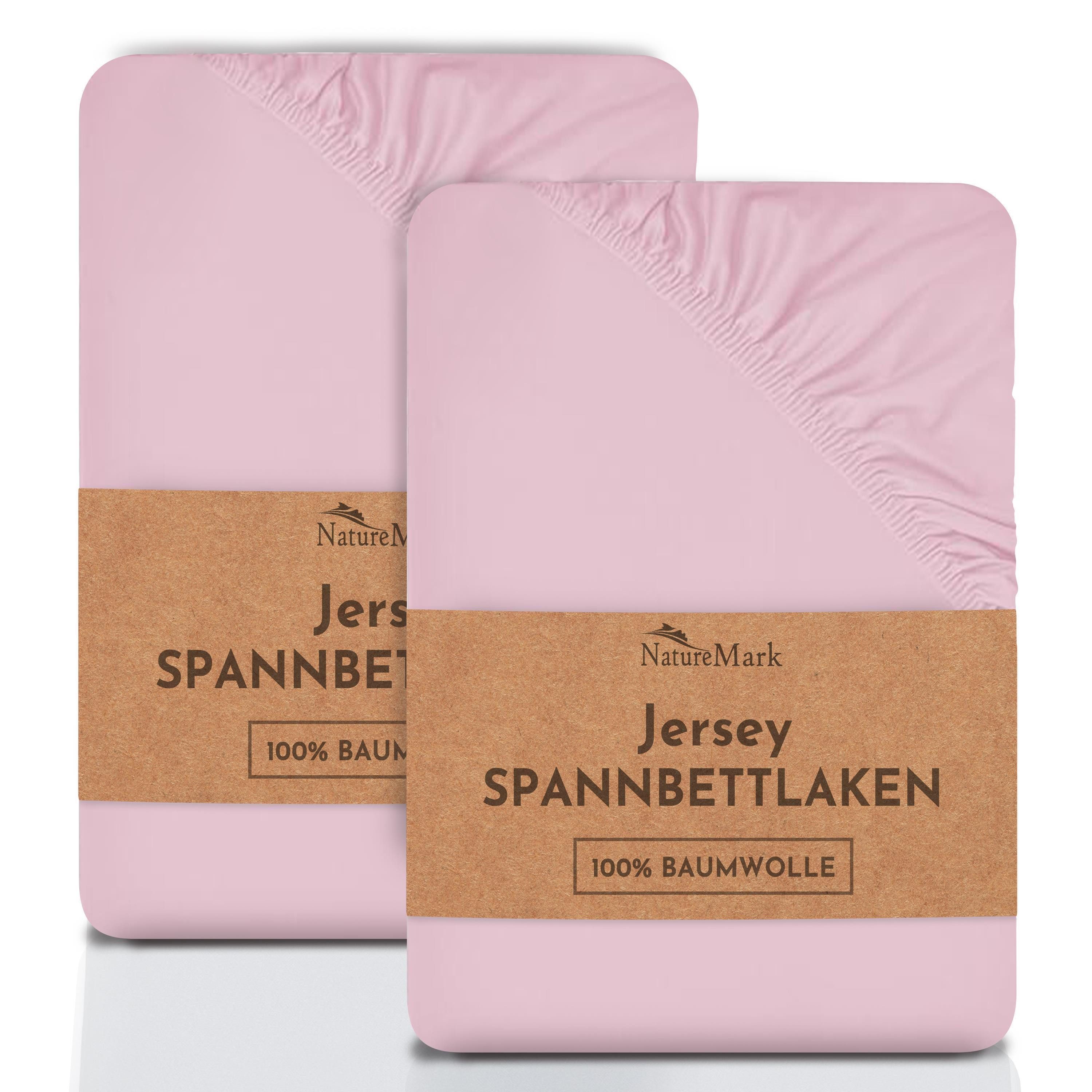 NatureMark Spannbettlaken 2er-Set Jersey Spannbetttuch 100% Baumwolle, 100% günstig online kaufen