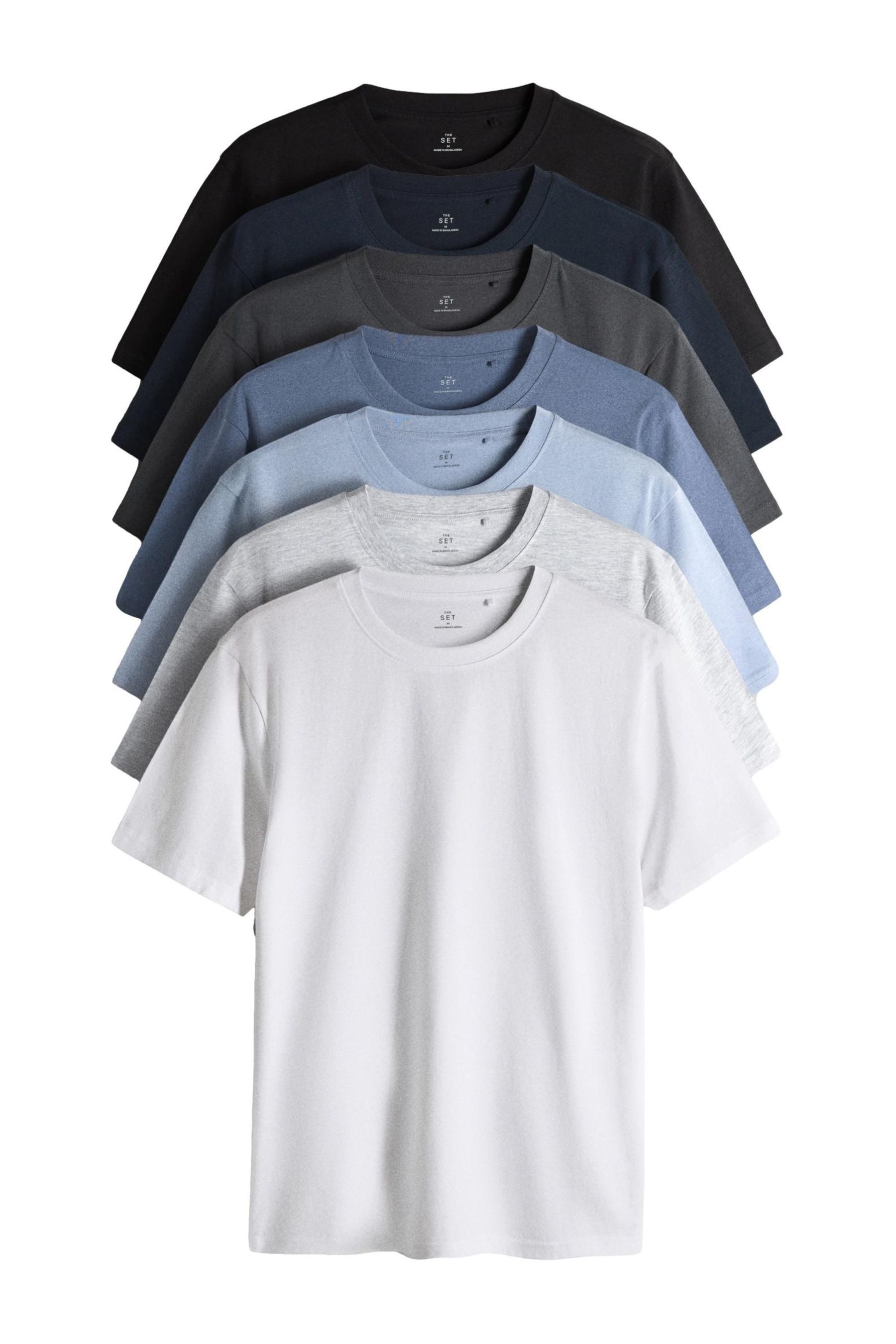 The Set T-Shirt Leichte Kurzarm-T-Shirts, 7er-Pack (7-tlg)