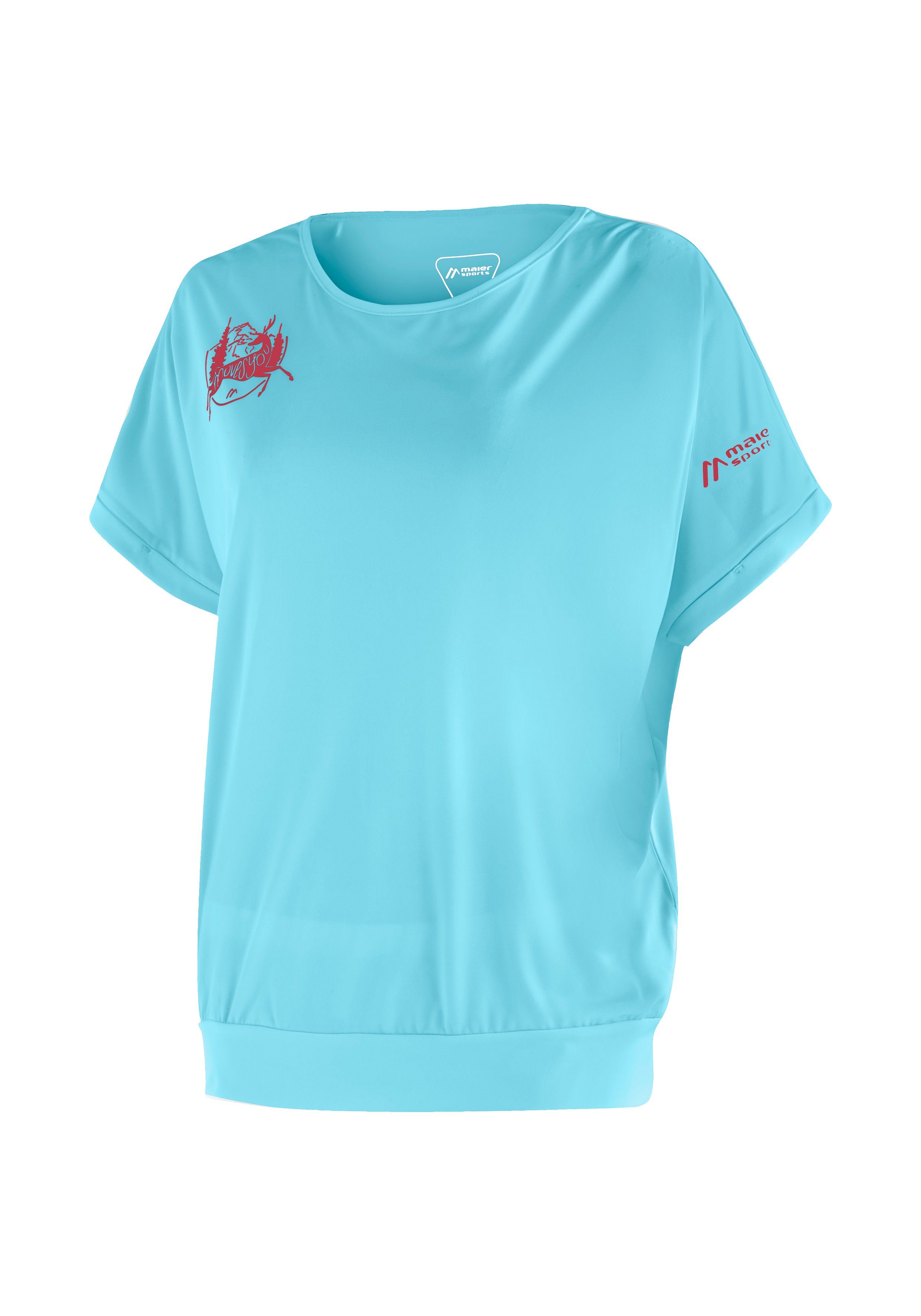 Maier Sports T-Shirt Setesdal W Damen Kurzarmshirt für Wandern und Freizeit himmelblau