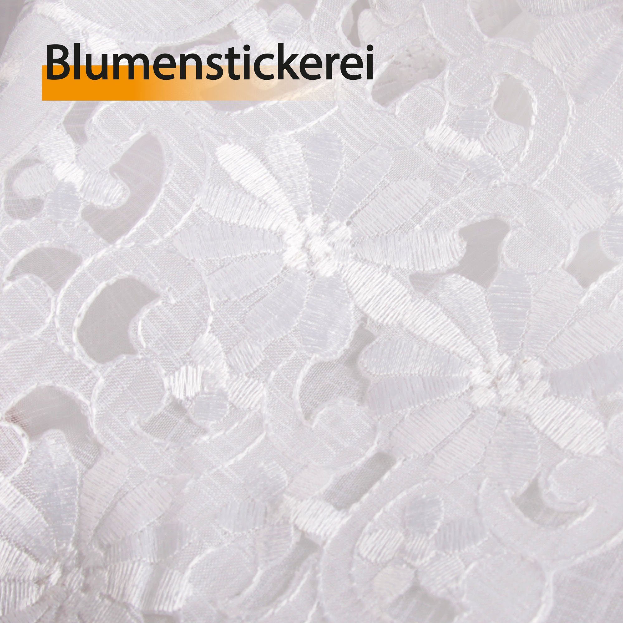 Arsvita Panneaux Blumen Mona mit Stickerei, Schlaufen, transparent, Türpanneaux 180x60cm Stangendurchzug, Voile Kurzgardine Bistrogardine – Bild 5 von 5