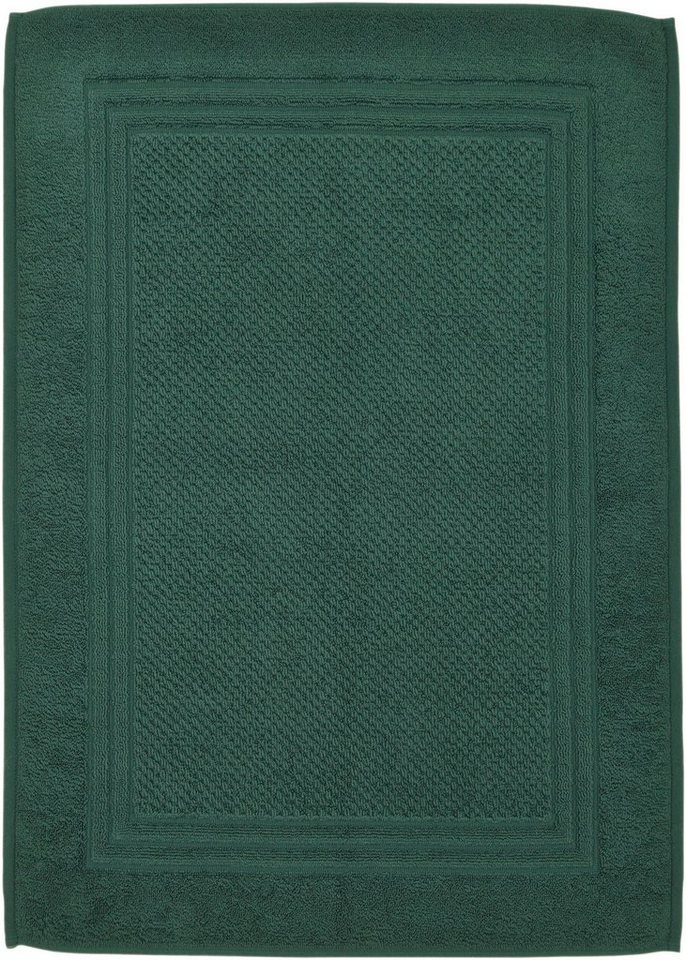 ROSS Duschmatte Unifond, Höhe 1 mm, strapazierfähig, fußbodenheizungsgeeignet, Baumwolle, rechteckig, Uni mit Bordüre, Badezimmerteppich, waschbar