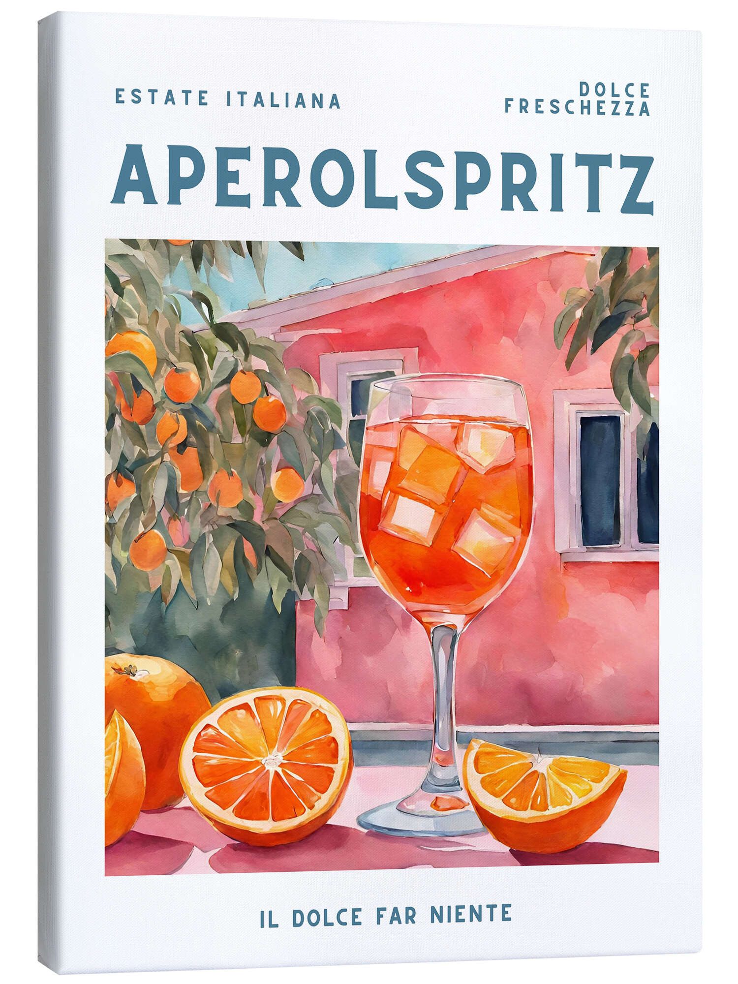 Posterlounge Wandbild Estate Italiana - Aperol Spritz, Ohkimiko, erhältlich als Poster, Leinwandbild, Wandsticker oder Acrylglasbild