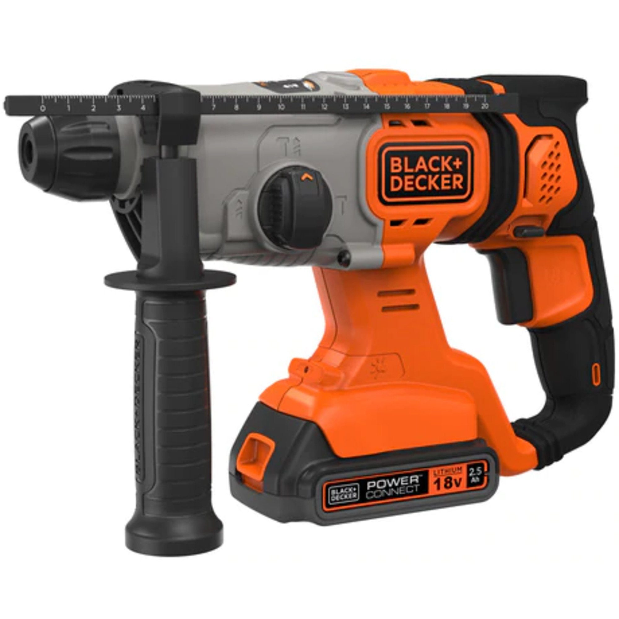 Black + Decker Hohlmeißel BLACK+DECKER Akku-Kombihammer BCD900E2K, 18Volt