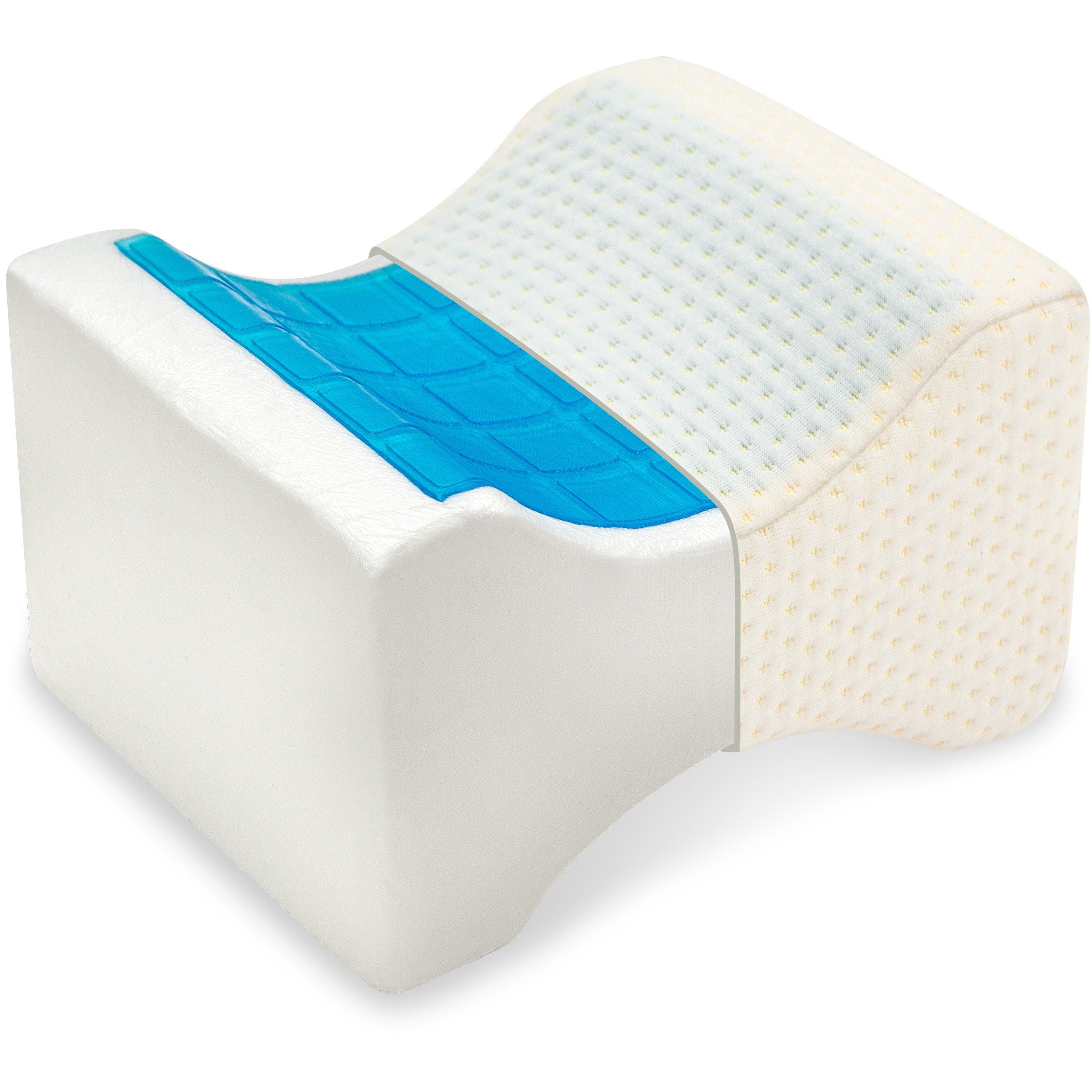 Vitabo Kniekissen Beinkissen für Seitenschläfer, Lagerungskissen mit Memory-Schaum, (1-St), 24,5 x 14 x 20 cm