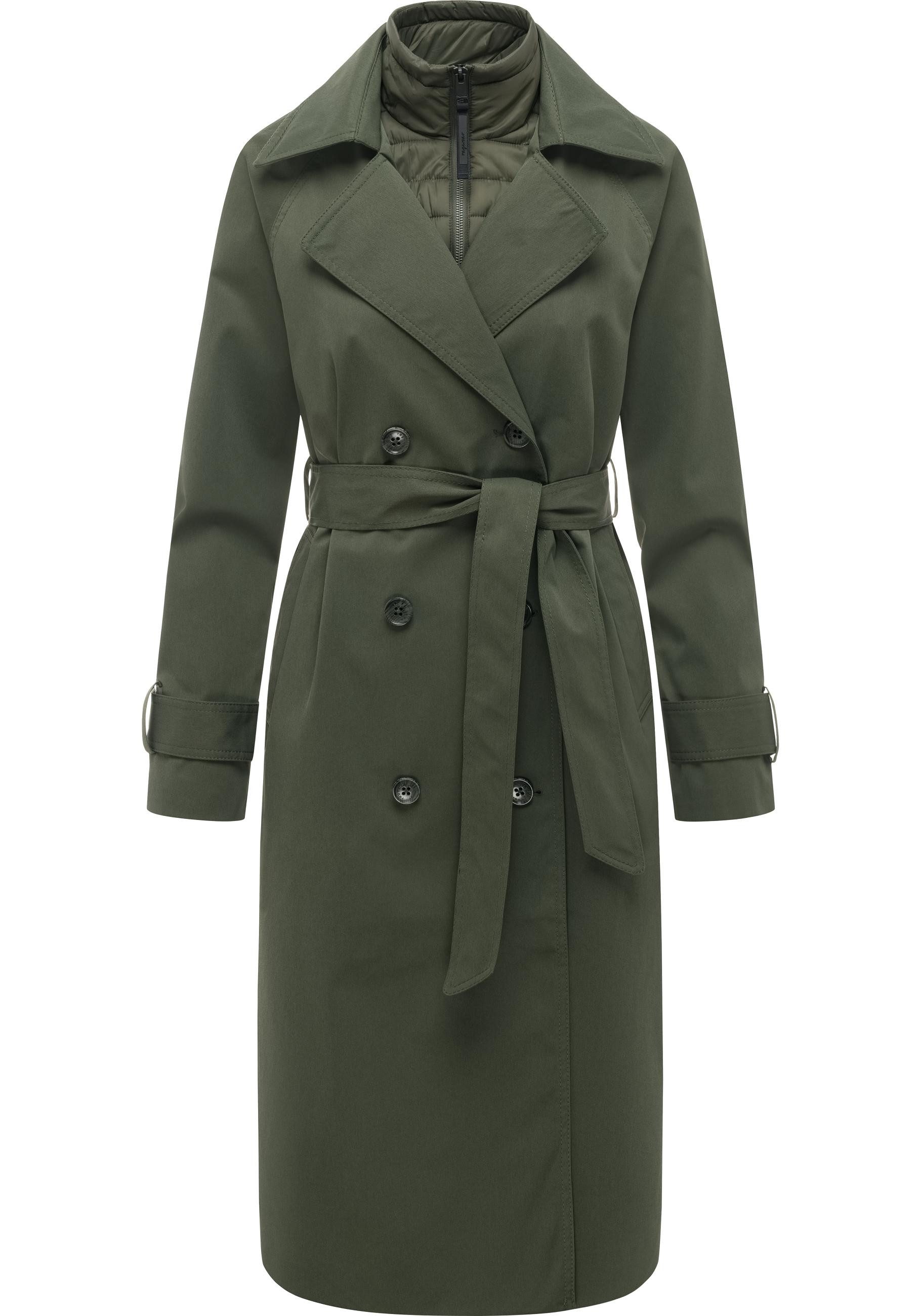 Ragwear Trenchcoat Trenchie Y Damen Übergangsmantel mit herausnehmbarem Inlay