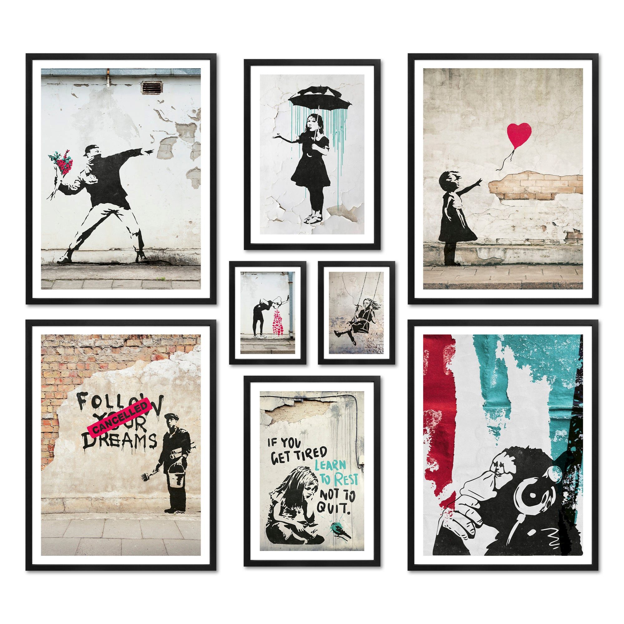 ARTFAVES Bilder-Collage Poster Set - BANKSY STREET ART - Deko Wandbilder sc günstig online kaufen