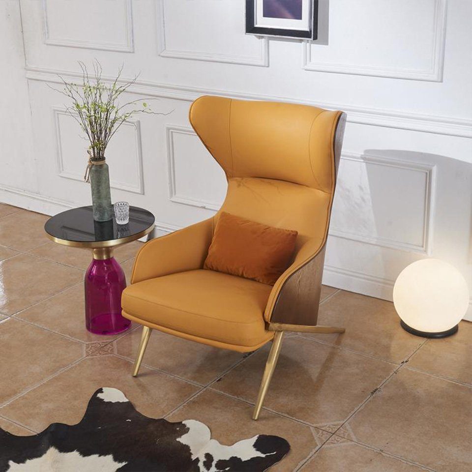 JVmoebel Sessel, Luxus Sessel Einsitzer Sofa Couch Möbel Einrichtung Kanzlei Hotel Neu Orange
