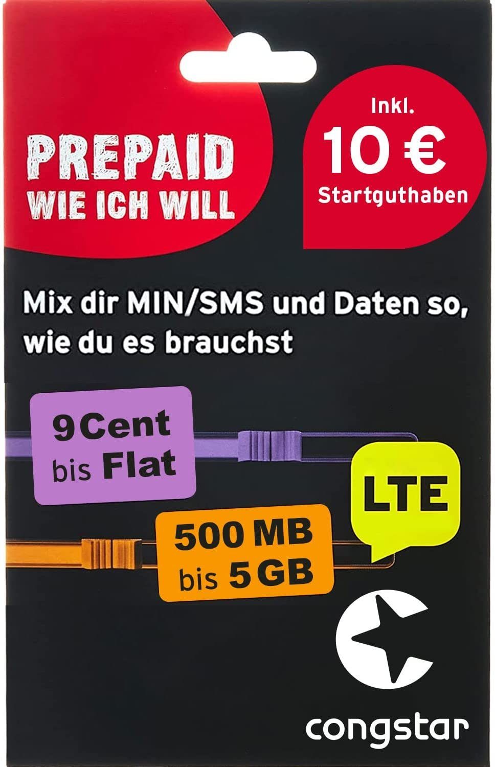 Congstar Prepaid "wie ich will" Sim-Karte Prepaidkarte