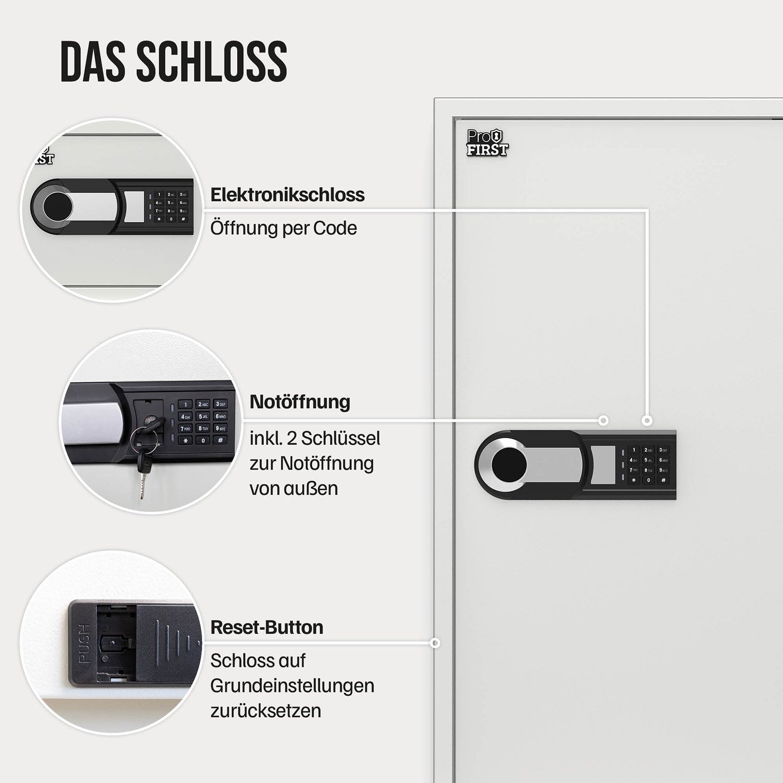 Profirst Möbeltresor Guardian 6 Elektronikschloss Silber