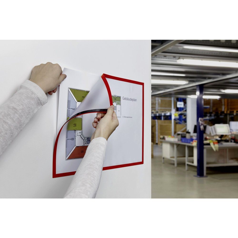 magnetoplan® Magnettafel magnetoplan 1130406 Magnetrahmen Rot DIN A3