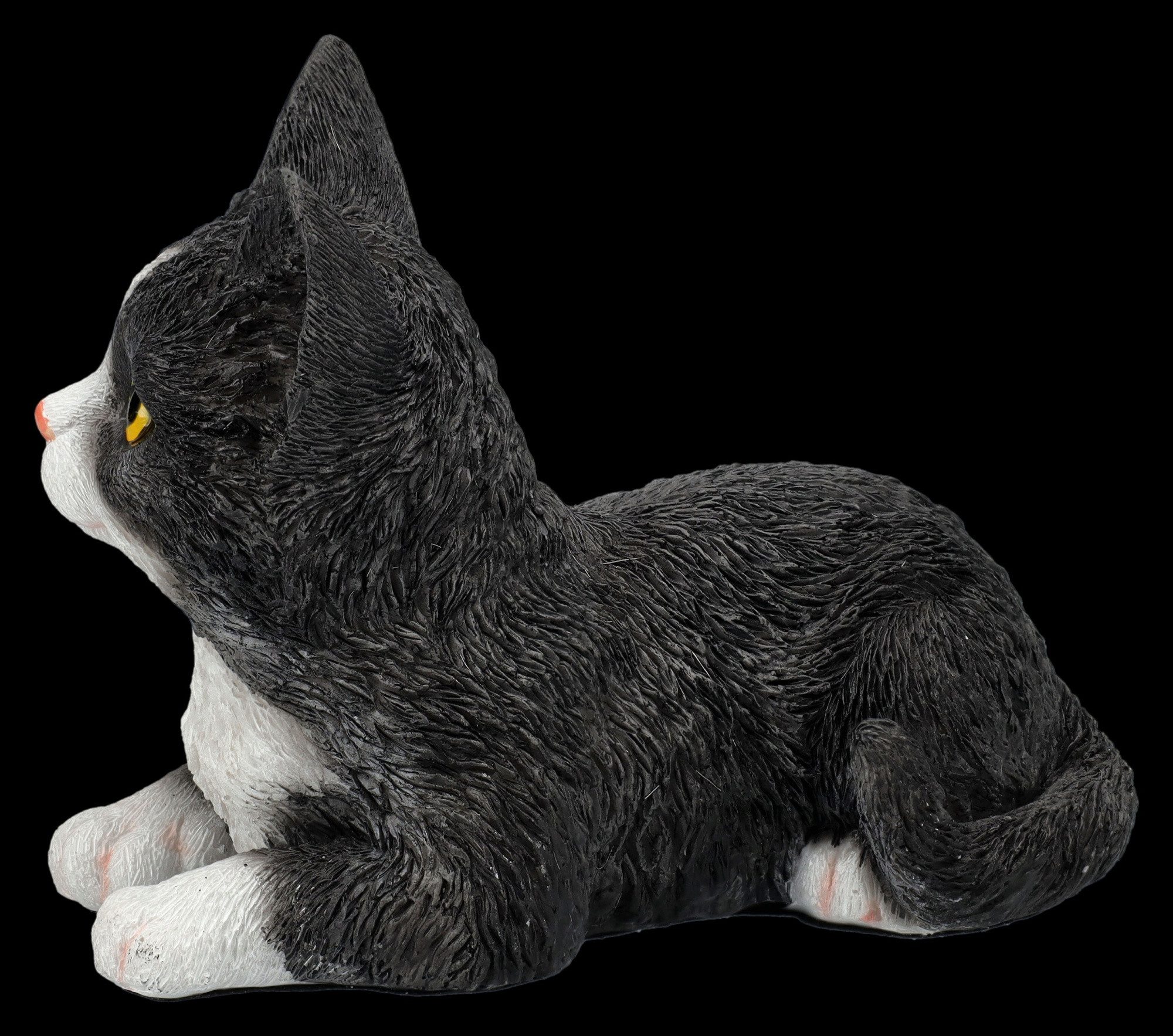 Figuren Shop GmbH Tierfigur Katzenfigur – Süßes Kätzchen Deko Statue handbemalt Polyresin 14 cm