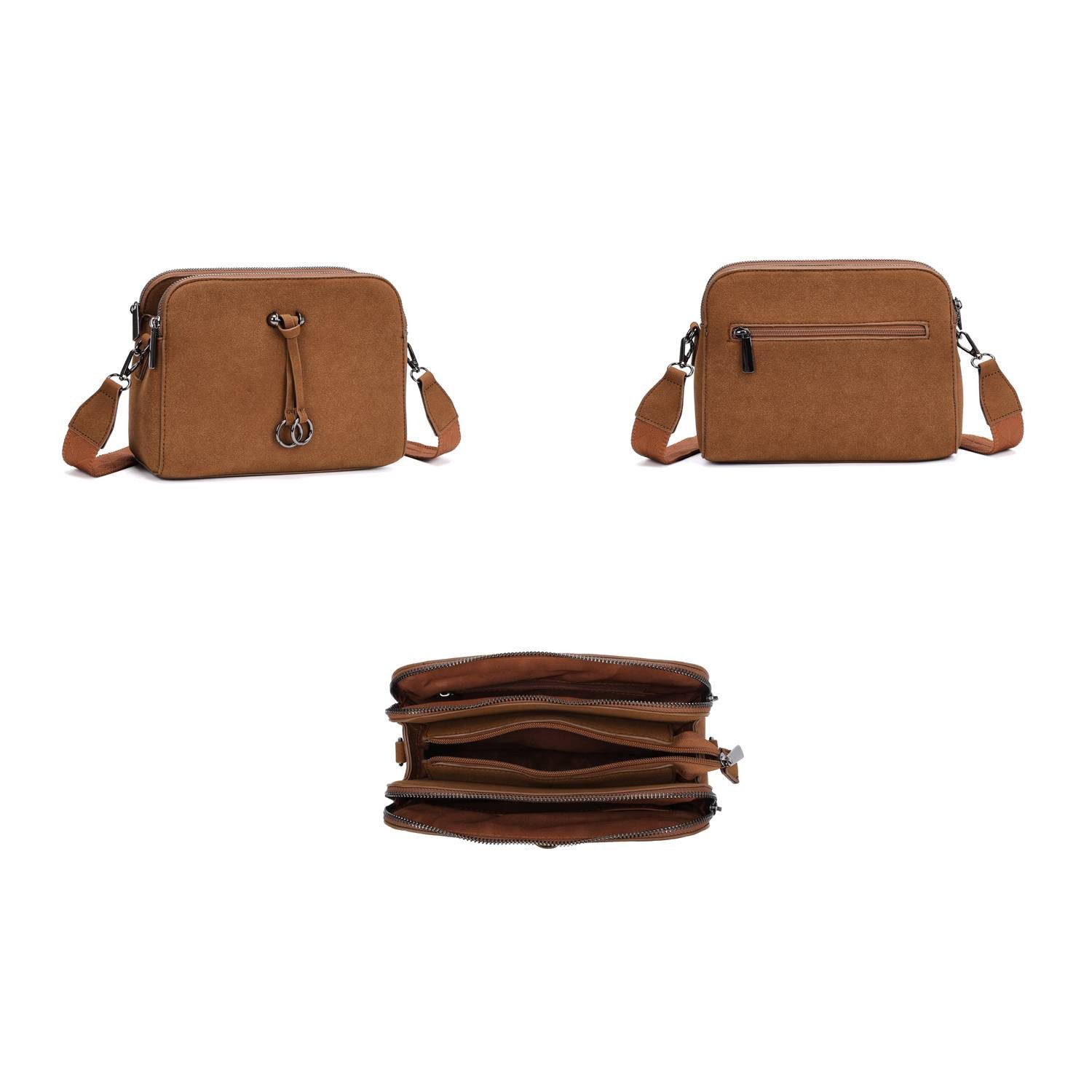 ITALYSHOP24 Schultertasche Damen Tasche Bodybag Umhängetasche Crossbody Bru günstig online kaufen