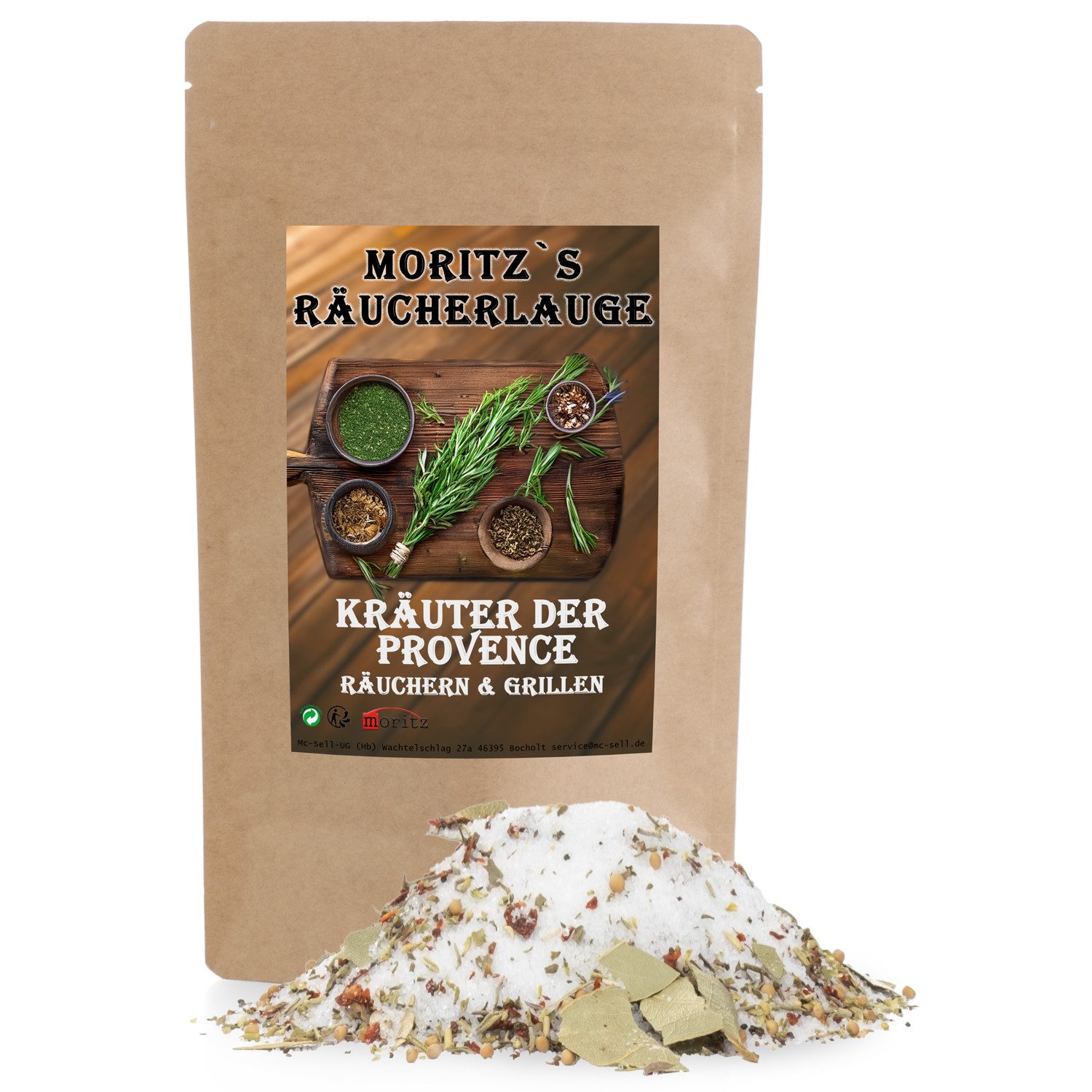 Moritz Räucherbox Räucherlauge Kräuter der Provence 600g Räucherlake Salzmischung Nitrit Salz NPS Salz zum Pökeln