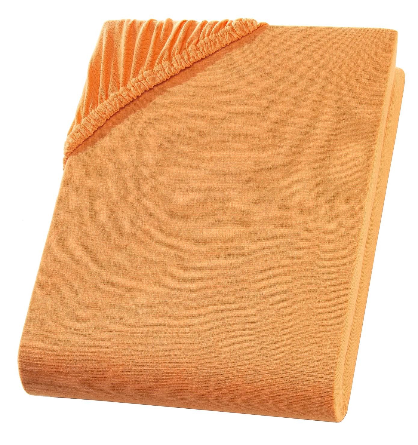 Carpe Sonno Spannbettlaken Jersey 90x200 100x200 120x200 140x200 160x200 180x200 200x200 70x140, Jersey, Gummizug: rundum, (1 Stück), 100% Baumwolle Spannbettlaken 90x200 Spannbetttuch Orange