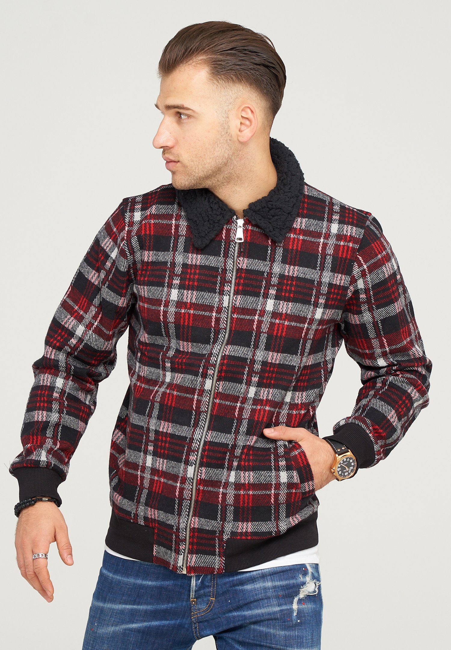 2Y Premium Outdoorjacke LIJAN mit Teddyfell-Kragen