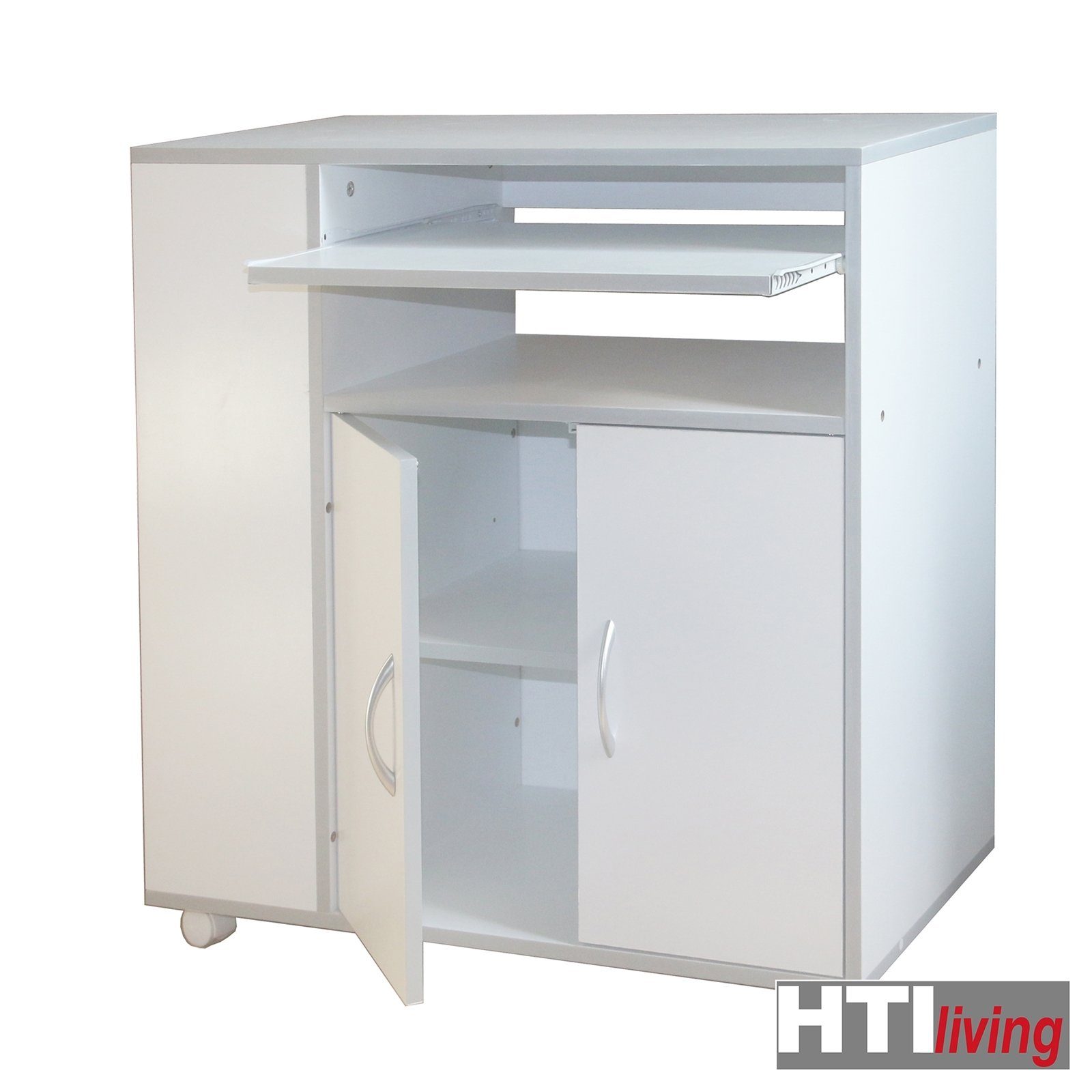 HTI-Living Thekla Küchenschrank (1-St) Weiß-Silber 7680 Hochschrank