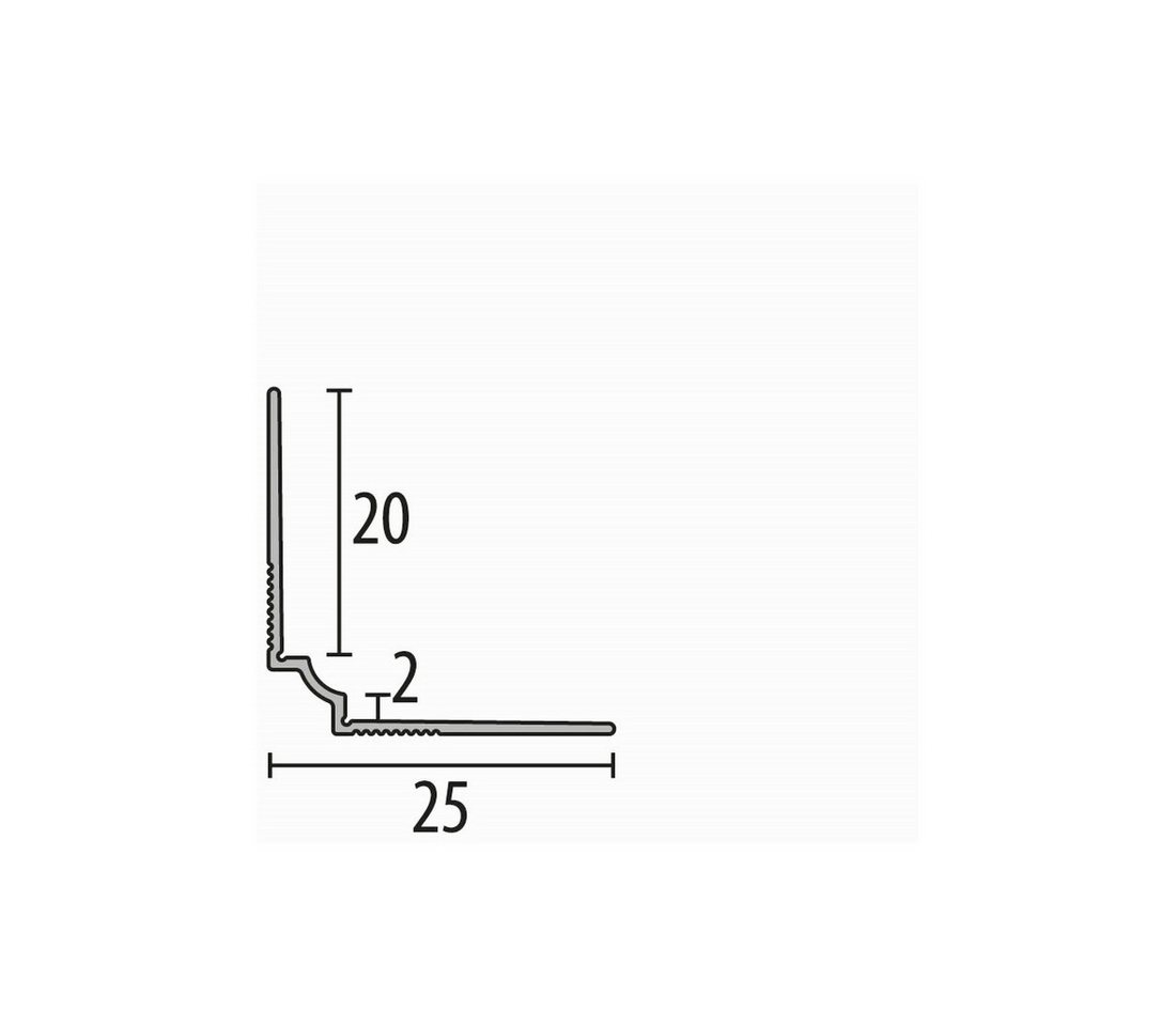 Thumbnail - Küberit Verbindungsprofil 25 x 25 x 2700 mm Wandprofil Tapetenprofil Edelstahloptik Ungebohrt