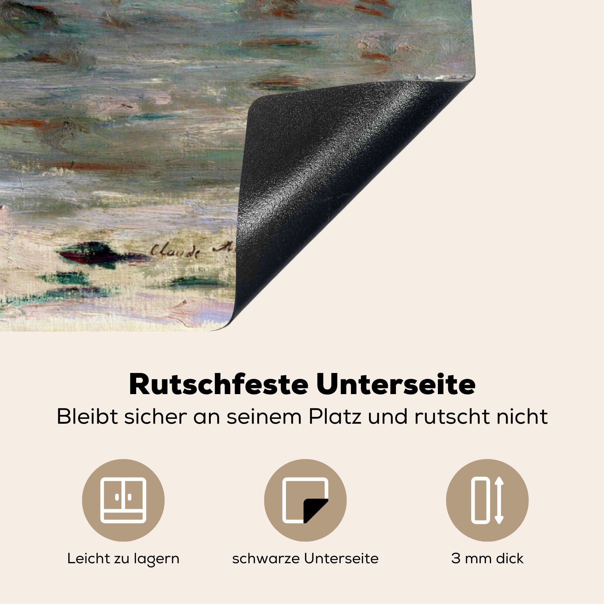 Monet, MuchoWow küche Herdblende-/Abdeckplatte Überschwemmung Arbeitsplatte cm, Ceranfeldabdeckung, - Claude 78x78 tlg), Vinyl, für (1