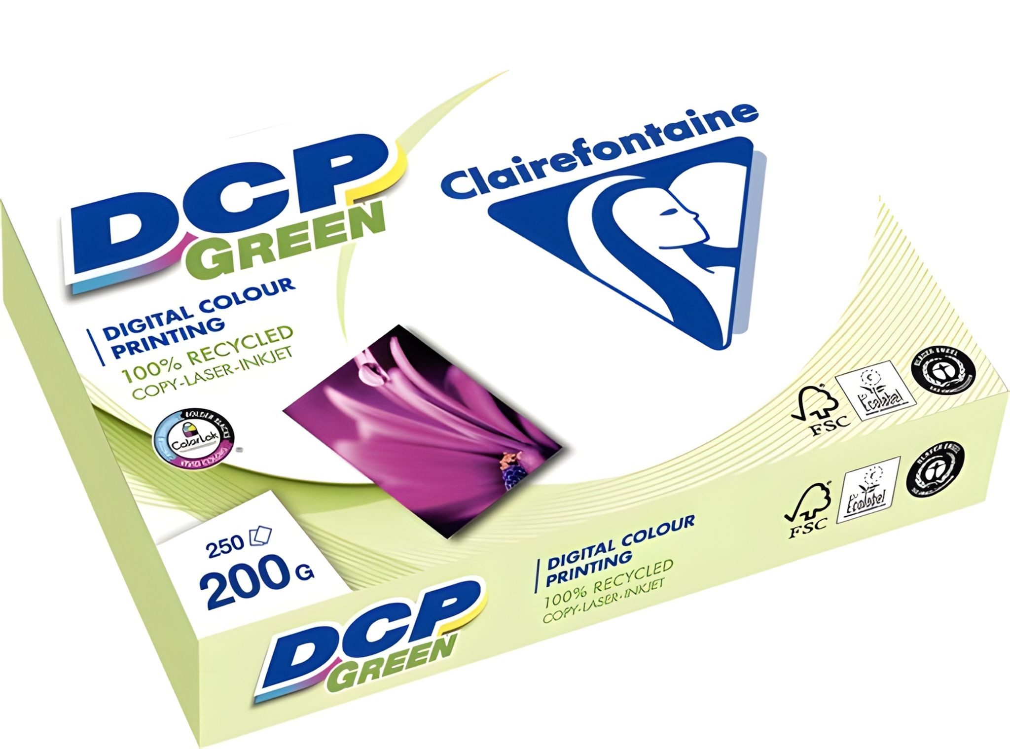 CLAIREFONTAINE Drucker- und Kopierpapier DCP green Kopierpapier, A3, weiß, 200g, 250 Blatt, Recycling