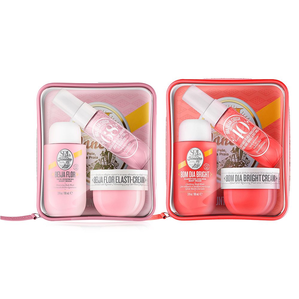 Sol de Janeiro Pflege-Geschenkset Sol de Janeiro Jet Set Duo Beija Flor & Bom Dia Bright, 6-tlg., Zwei Reise-Sets mit Creme, Body Wash & Perfume Mist (6-tlg)
