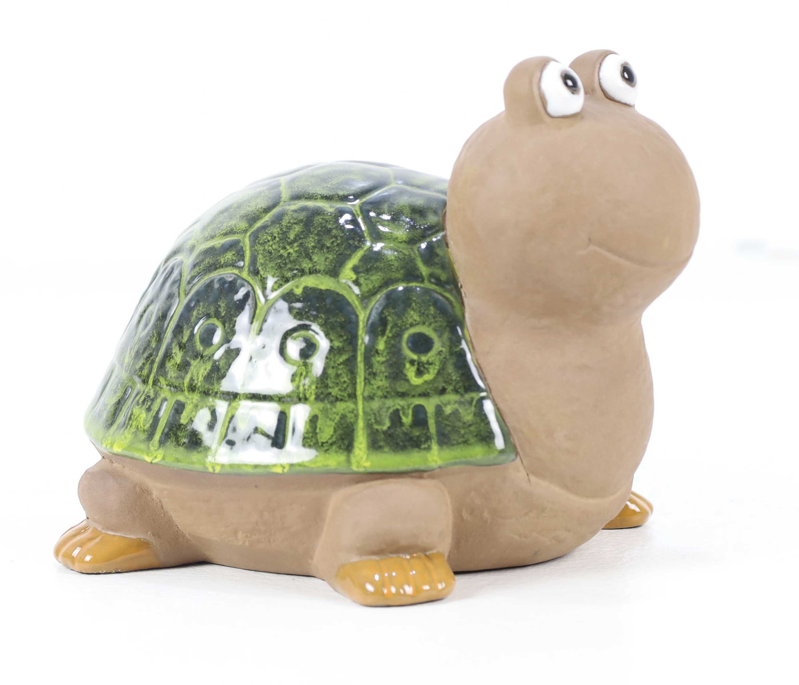 Dehner Gartenfigur Schildkröte, 19.5 x 25 x 19 cm, Keramik, aus frostbeständiger, glasierter Keramik