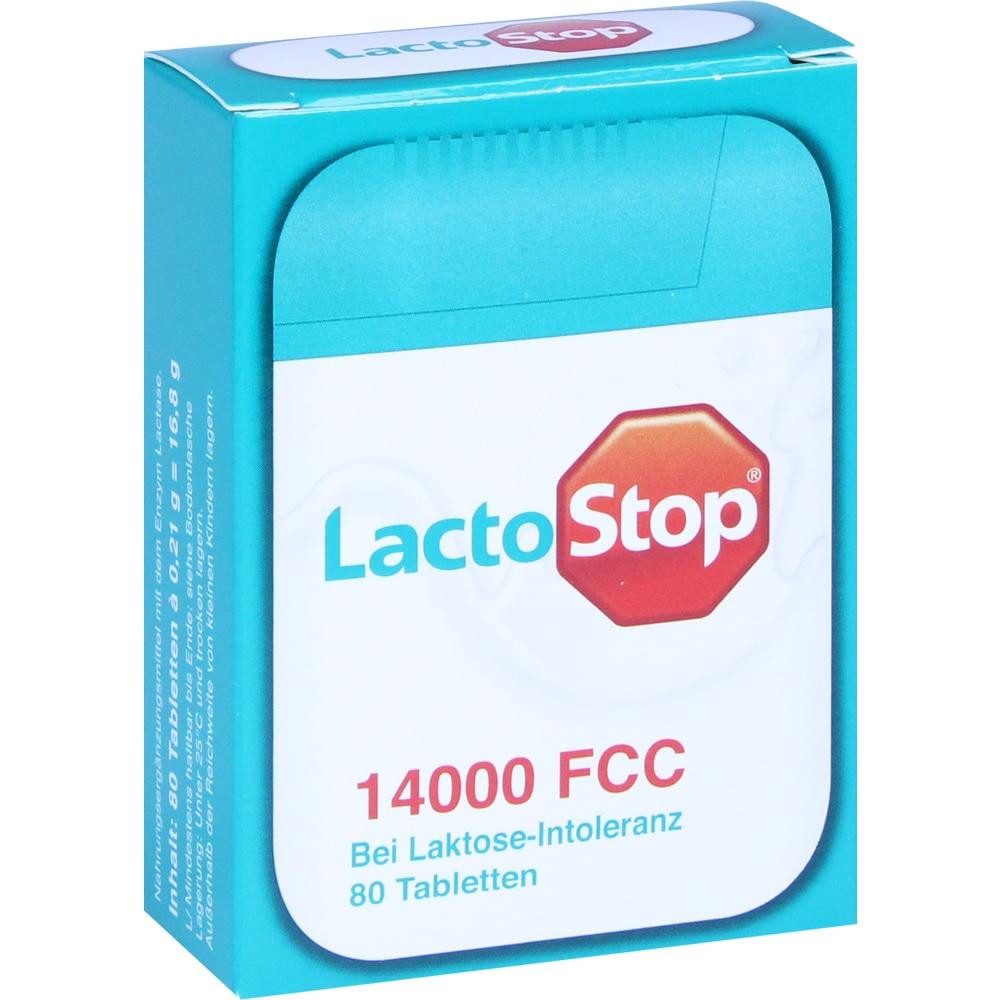 MIBE GmbH Arzneimittel LACTOSTOP 14.000 FCC Tabletten Spender Tabletten, 80 St.