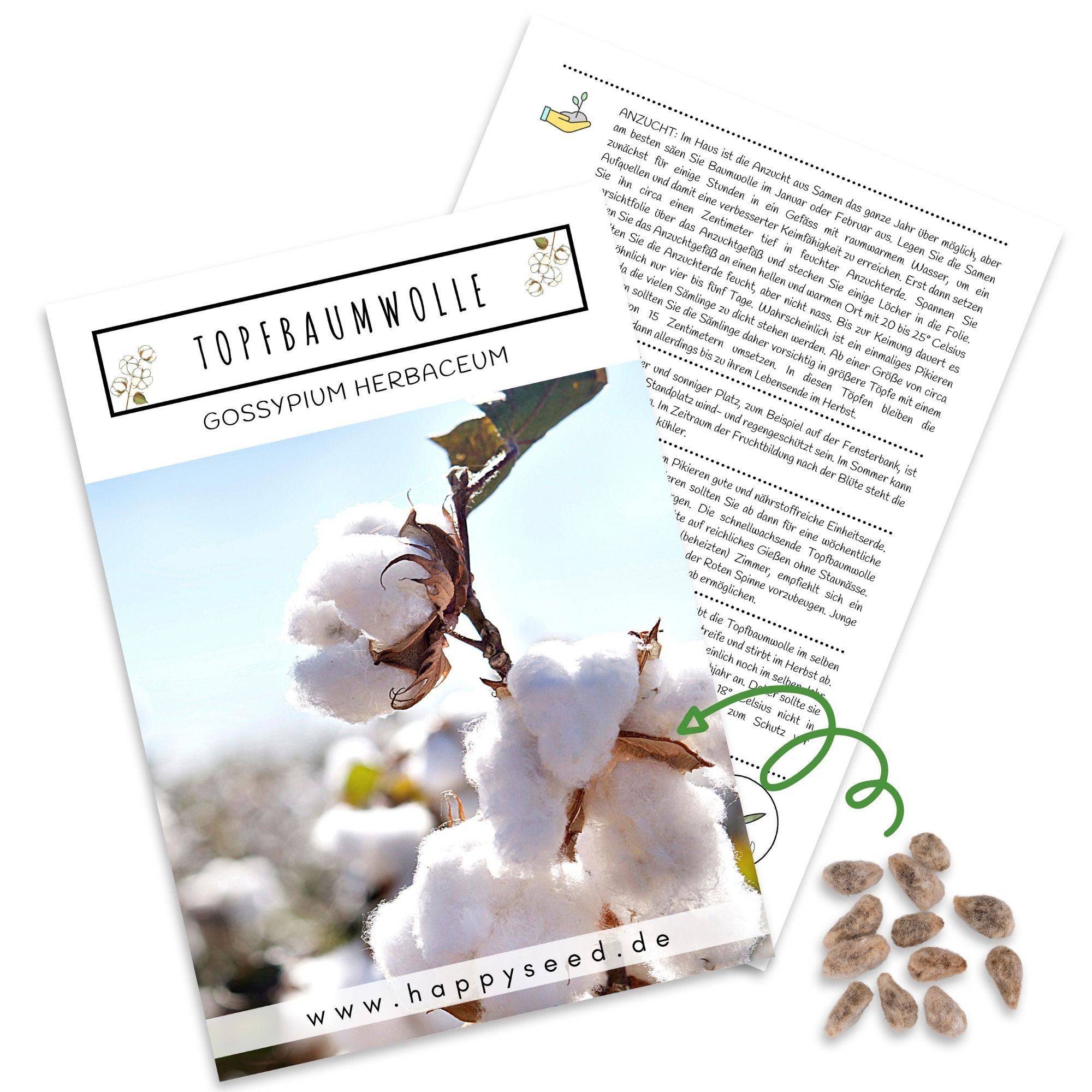 HappySeed Blumensamen Topfbaumwoll Samen - Gossypium günstig online kaufen