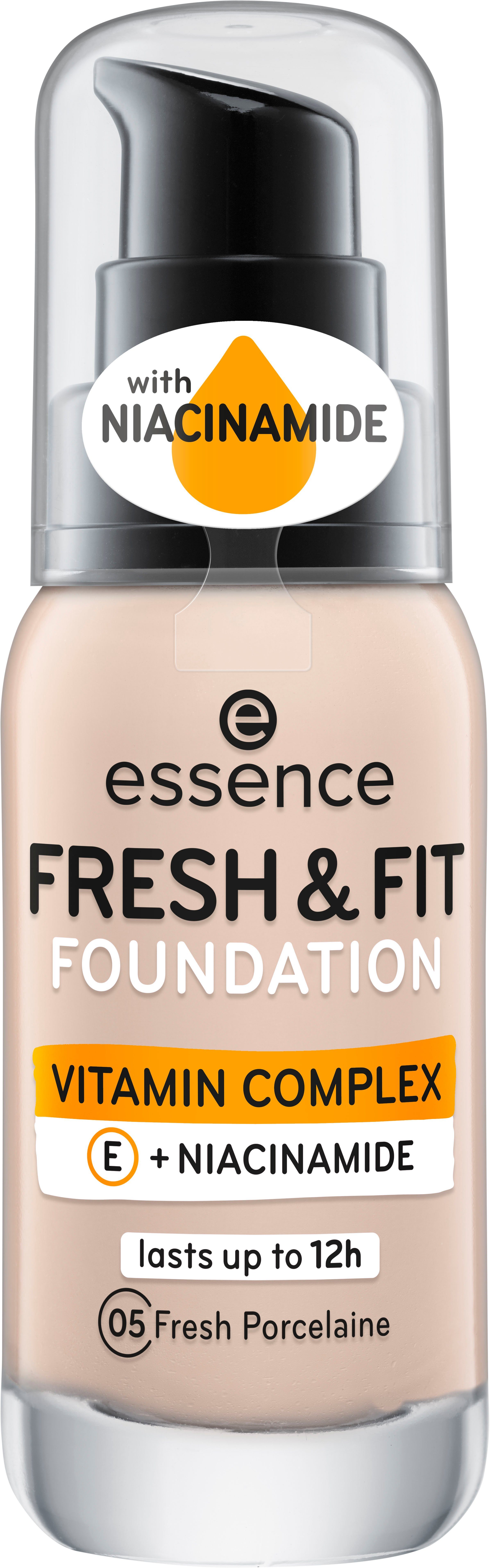 FOUNDATION, FRESH 3-tlg. porcelaine & FIT Essence Foundation fresh