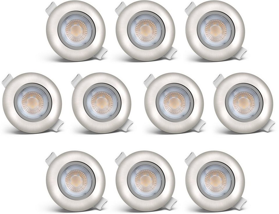 B.K.Licht LED Einbauleuchte Volantis, LED fest integriert, Warmweiß, LED  Einbaustrahler Spots Einbauspots Deckenleuchten inkl.5W 450lm SET