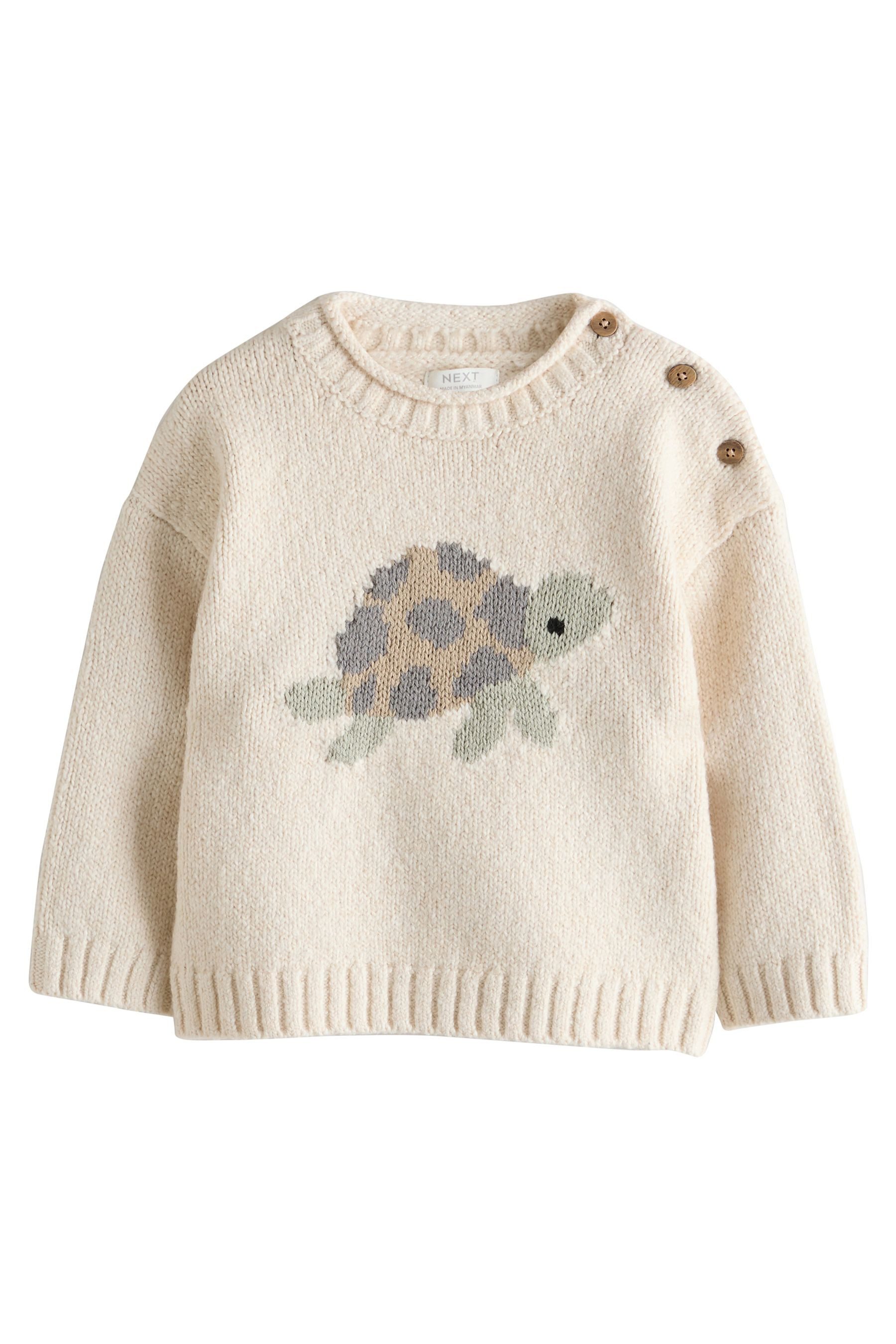 Next Rundhalspullover Strickpullover mit Rundhalsausschnitt und Motiv (1-tlg)