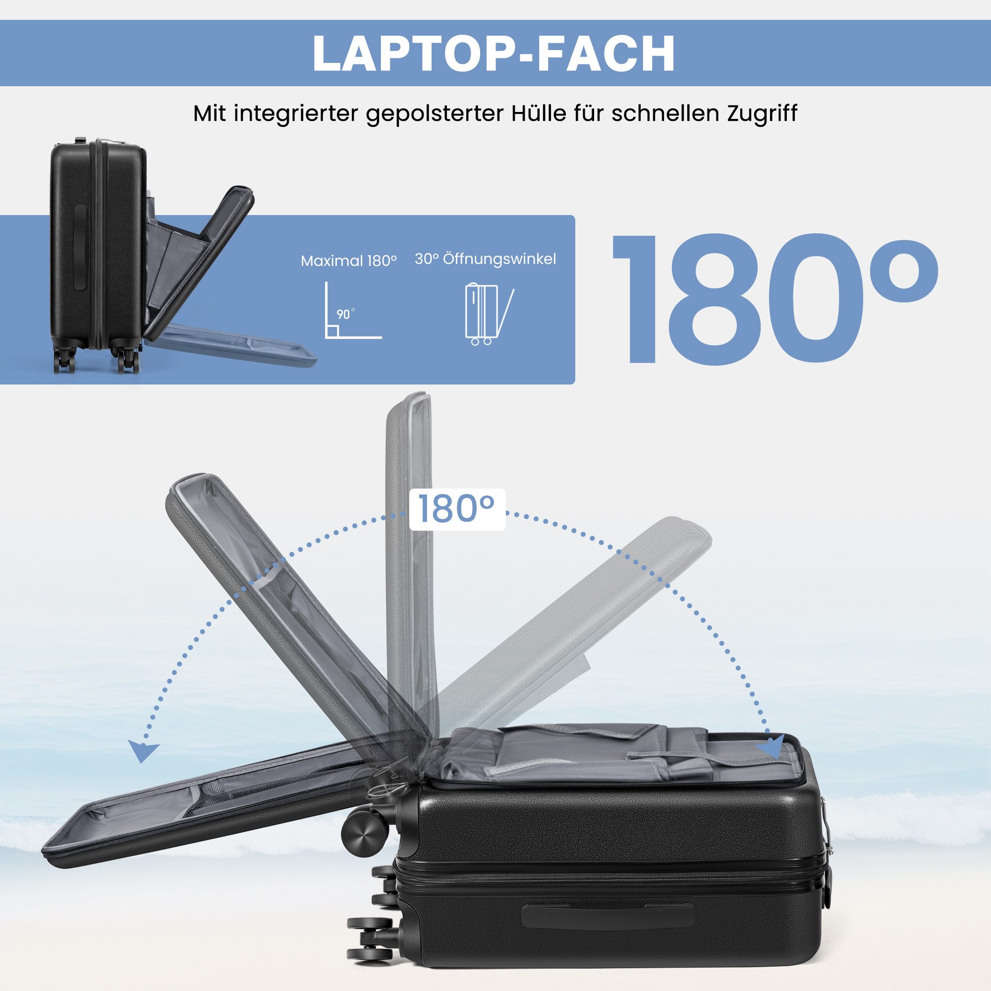 ChaCool Business-Koffer Trolleys mit Laptopfach, Leichter günstig online kaufen