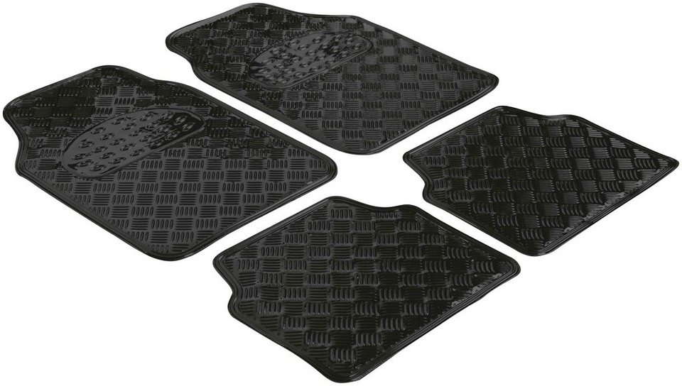 WALSER Universal-Fußmatten Metallic (4 St), Kombi/PKW, Auto Fußmatte  universell passed für fast alle PKW