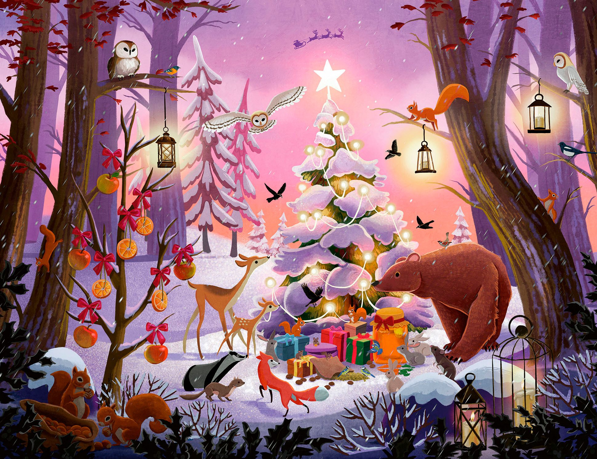 Ravensburger Puzzle Weihnachten im Wald, 2000 günstig online kaufen