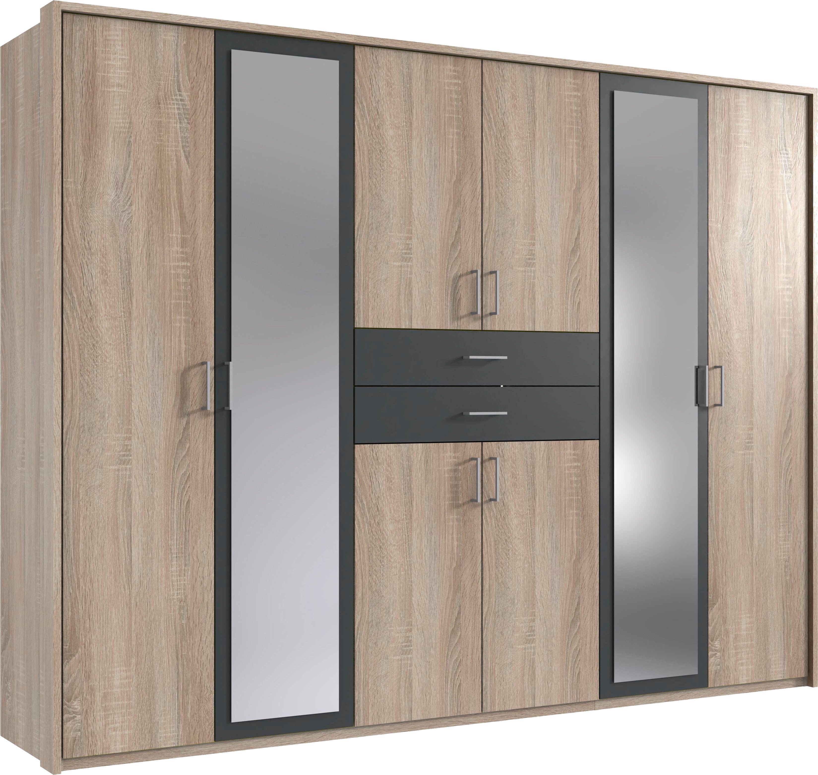 Wimex Kleiderschrank Diver Drehtürenschrank mit Spiegel, in der Breite 270cm Bestseller Schlafzimmerschrank wahlweise 3 Innenausstattungen