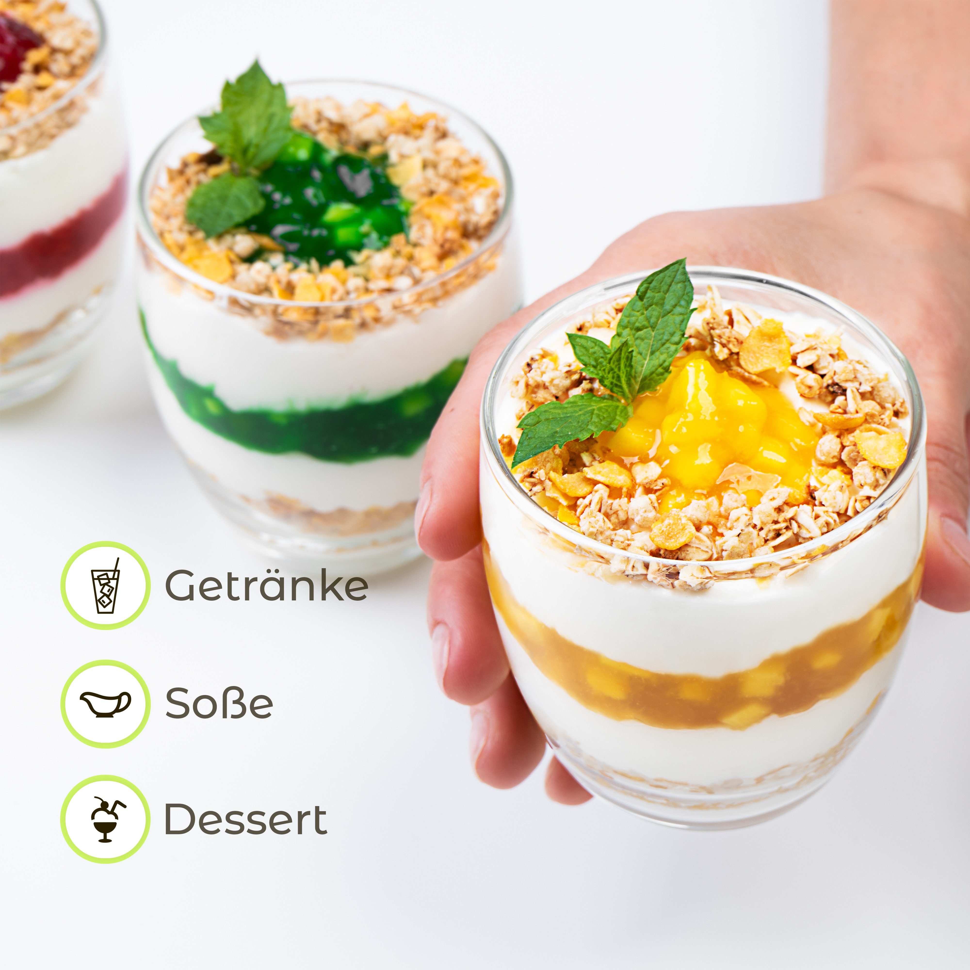 KONZEPT Dessertschale Dessertgläser Set aus Glas, große Gläser für Nachtisch, (12-tlg), glas, 225 ml – Bild 4 von 5