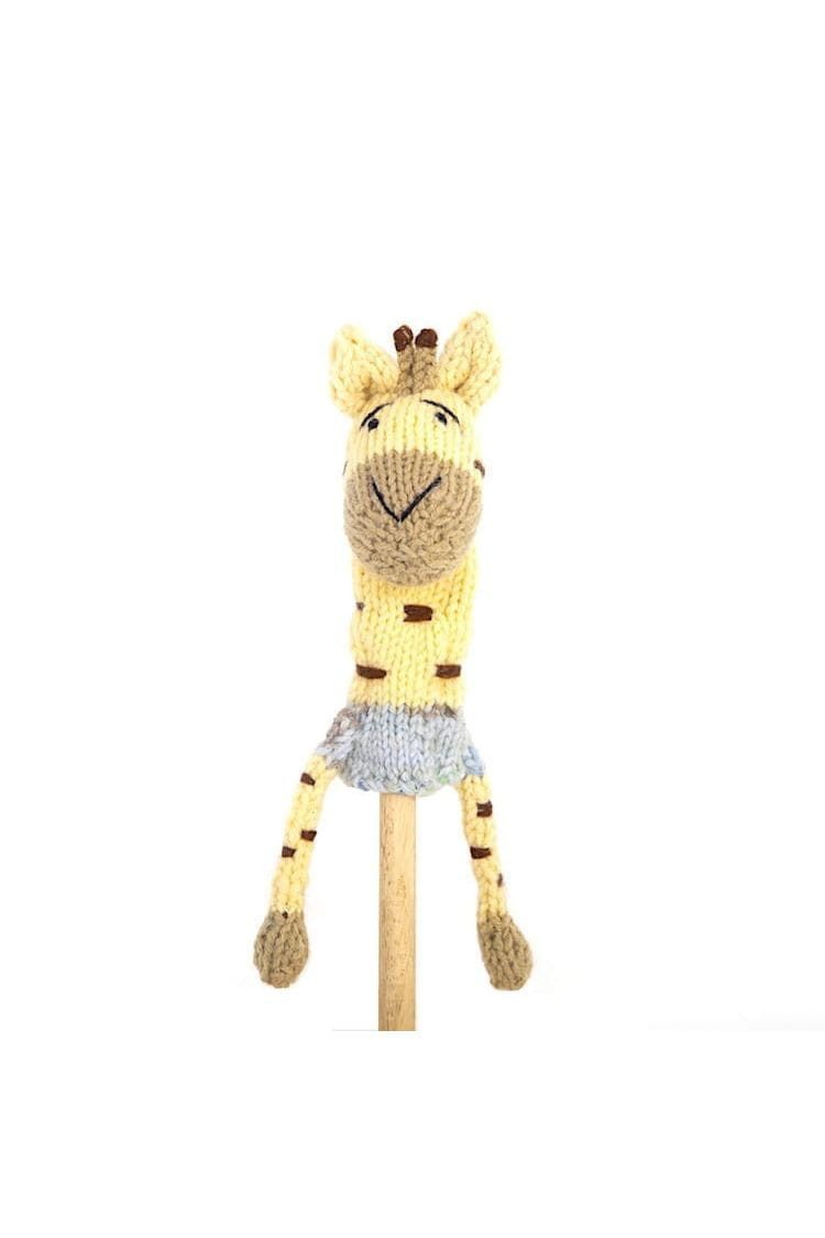 Gogo Olive Fingerpuppe Twza - Giraffe, Handgefertigt · Recyceltes Glas · Unikat