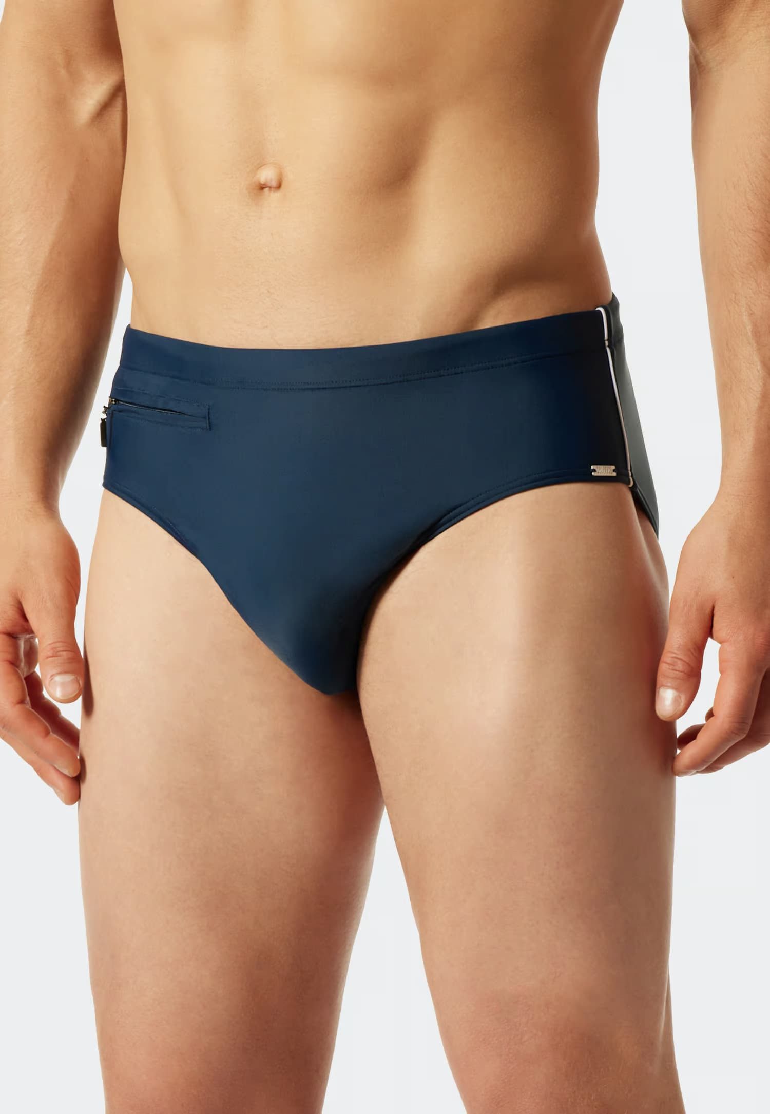 Schiesser Badehose Badehose Slip mit Reißverschluss-Tasche recycelt