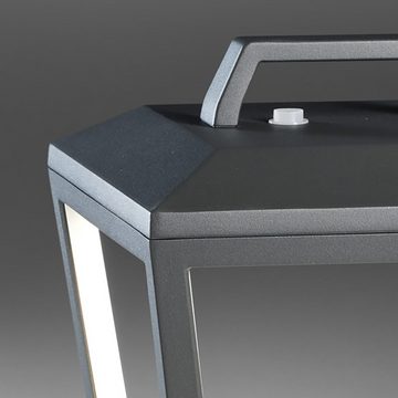 Licht-Trend LED Außen-Tischleuchte LED Akku-Tischlaterne Matrix IP54 Anthrazit, Warmweiß