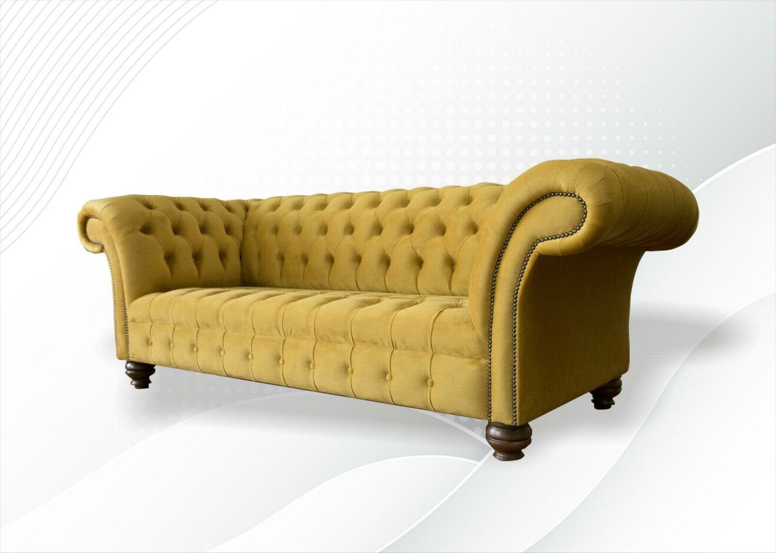 Gelber Design Couch in JVmoebel luxus Europe Chesterfield-Sofa Made 3-er Neu, Chesterfield Dreisitzer