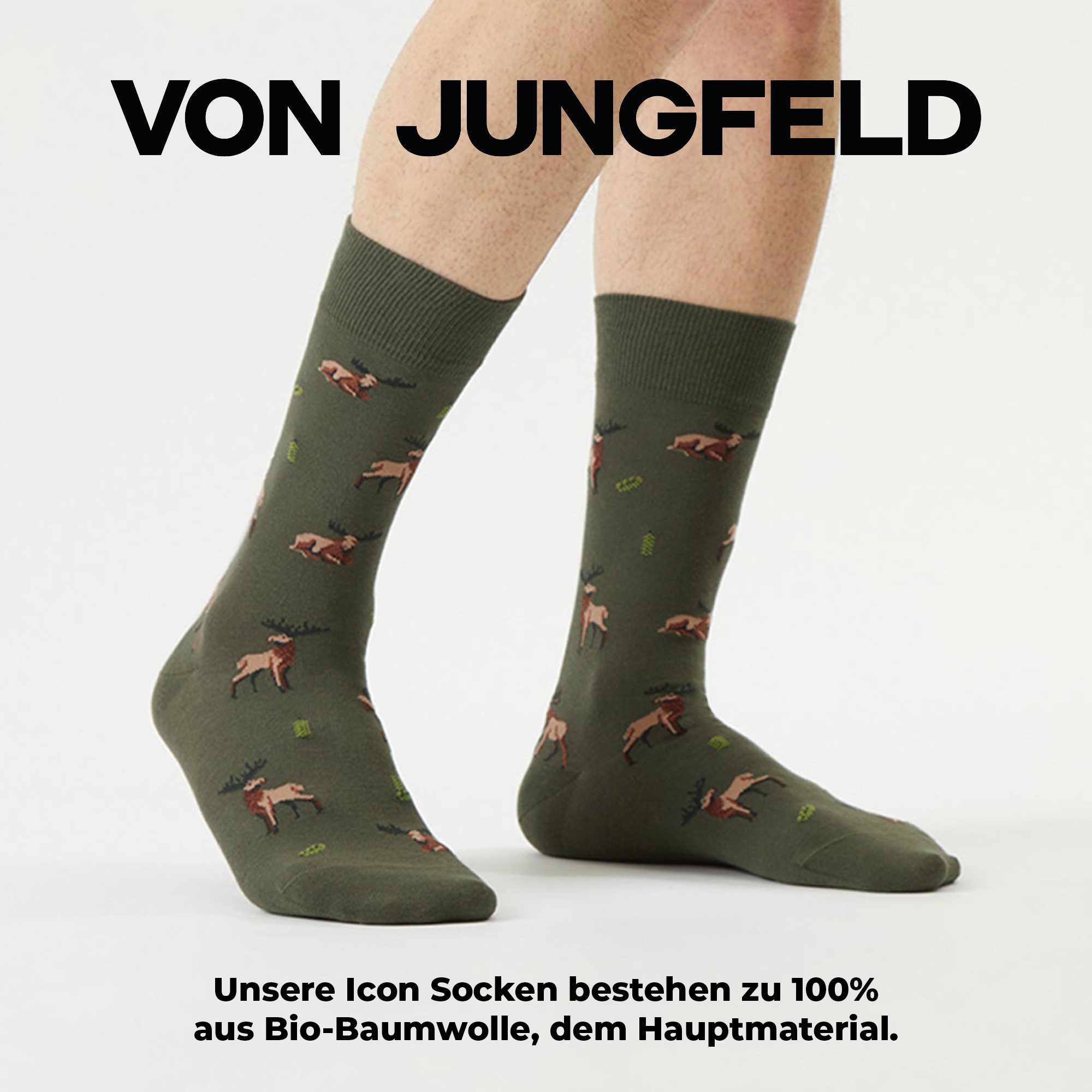 von Jungfeld Socken Best of Icons Bio-Baumwolle 35-46 Unisex (1-Paar, 1 Paar) Motivsocken aus Bio-Baumwolle für Damen & Herren