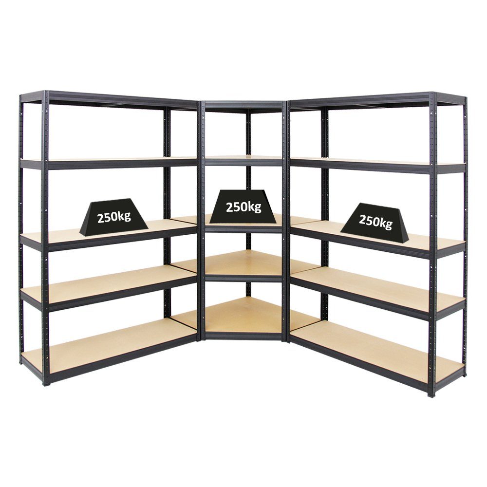 PROREGAL® Eckregal MegaDeal OTTO 1x Eckregal 2x Schwerlastregal BIG ELEPHANT S Schwarz