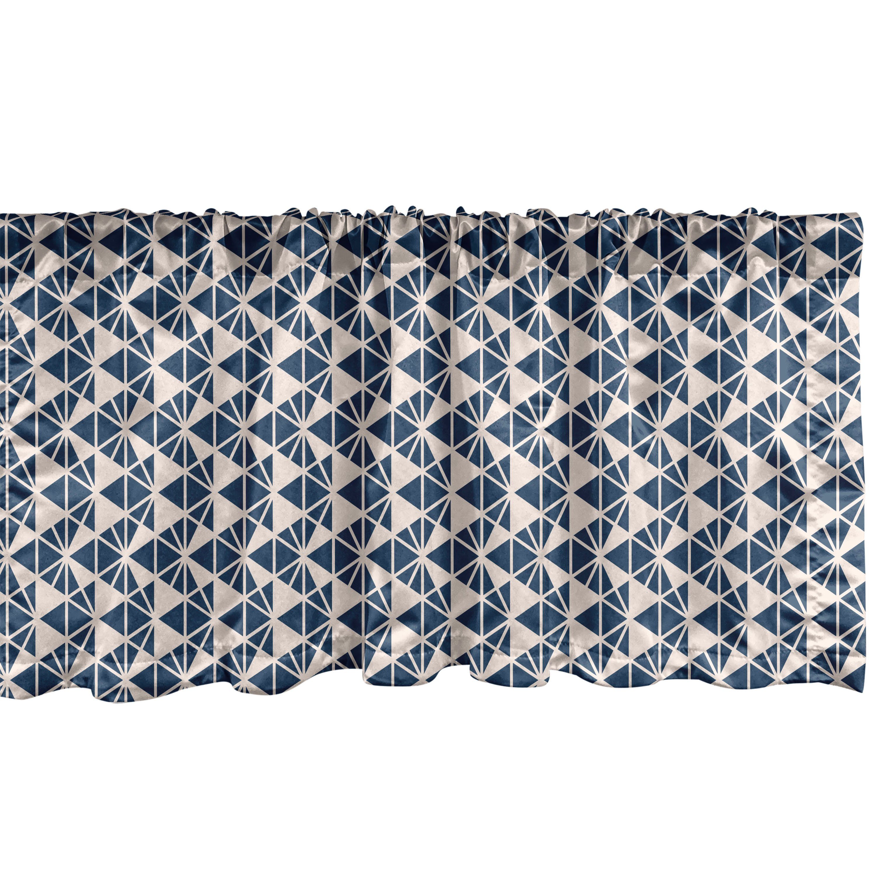 Scheibengardine Vorhang Volant für Küche Schlafzimmer Dekor mit Stangentasche, Abakuhaus, Microfaser, Geometrisch Unterschiedliche Größe Triangles