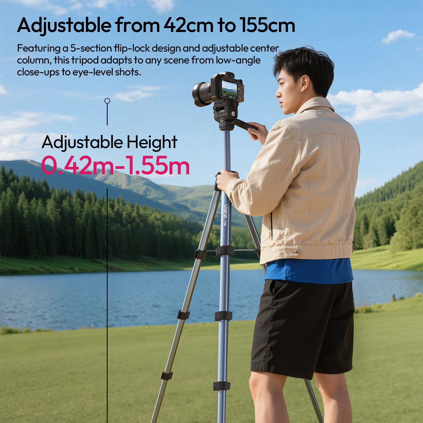 ULANZI Ulanzi TT39 Aluminium Stativ für DSLR Kamera & Smartphone Stativhalterung